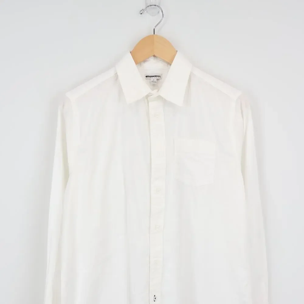 J.Crew Crewcuts Kid's Button Down Linen Blend Shirt White Size 16 NWT
